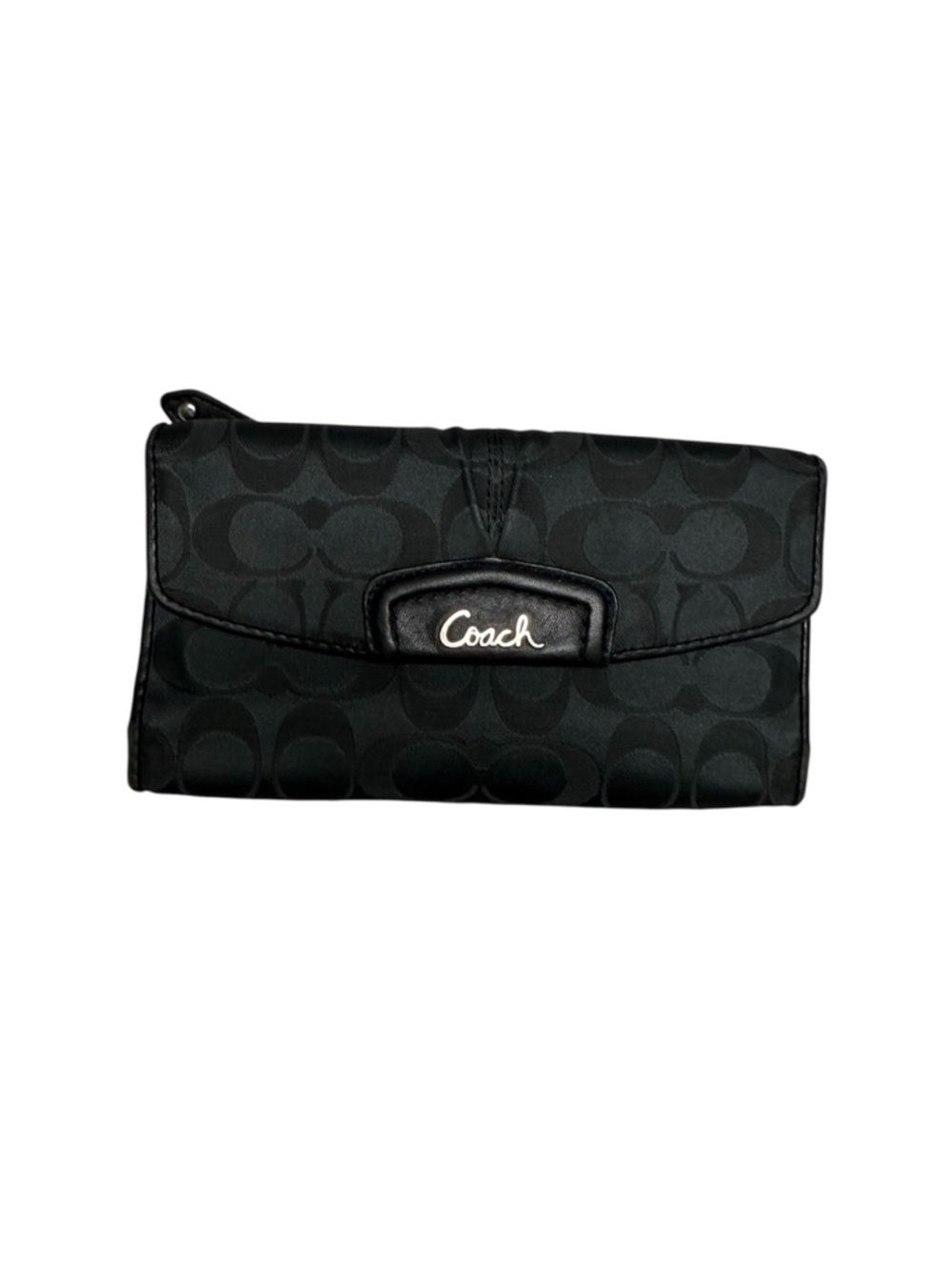 Coach Black Signature Continental Wallet